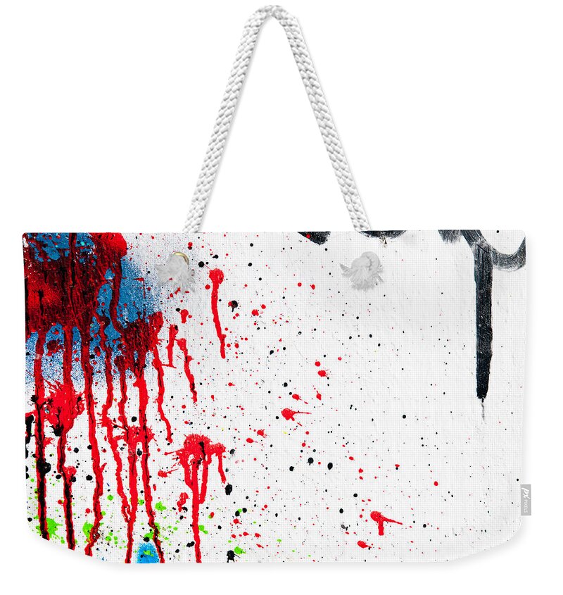 Abstract Weekender Tote Bag featuring the photograph Colored wall textured background by Michalakis Ppalis