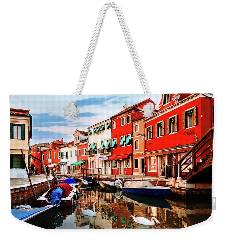 Burano Weekender Tote Bag featuring the photograph Colorful Burano Sicily Italy by Good Focused