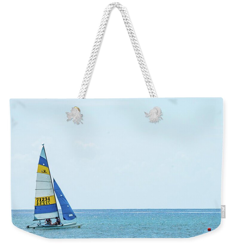 Florida Weekender Tote Bag featuring the photograph Colorful Catamaran 3 Delray Beach Florida by Lawrence S Richardson Jr