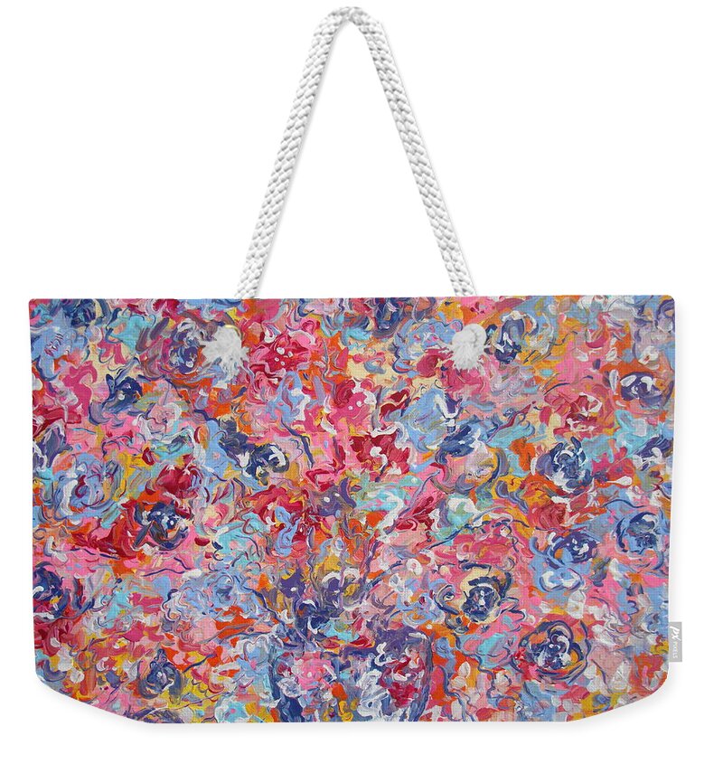 Flowers Weekender Tote Bag featuring the painting Colorful floral Bouquet. by Leonard Holland