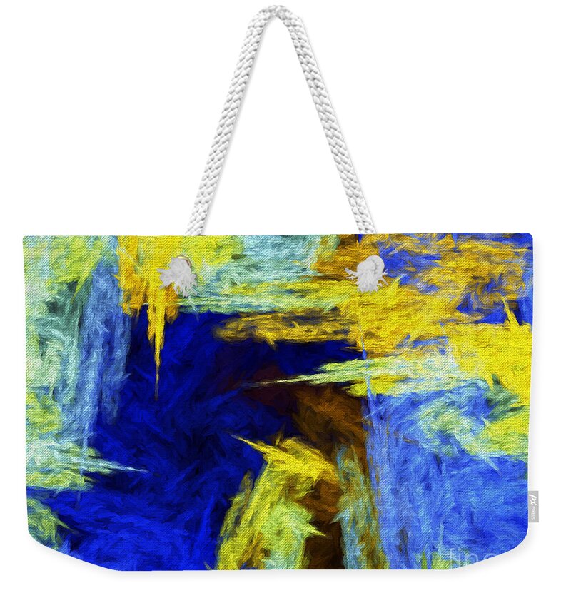 Andee Design Abstract Weekender Tote Bag featuring the digital art Colorful Frost Abstract by Andee Design
