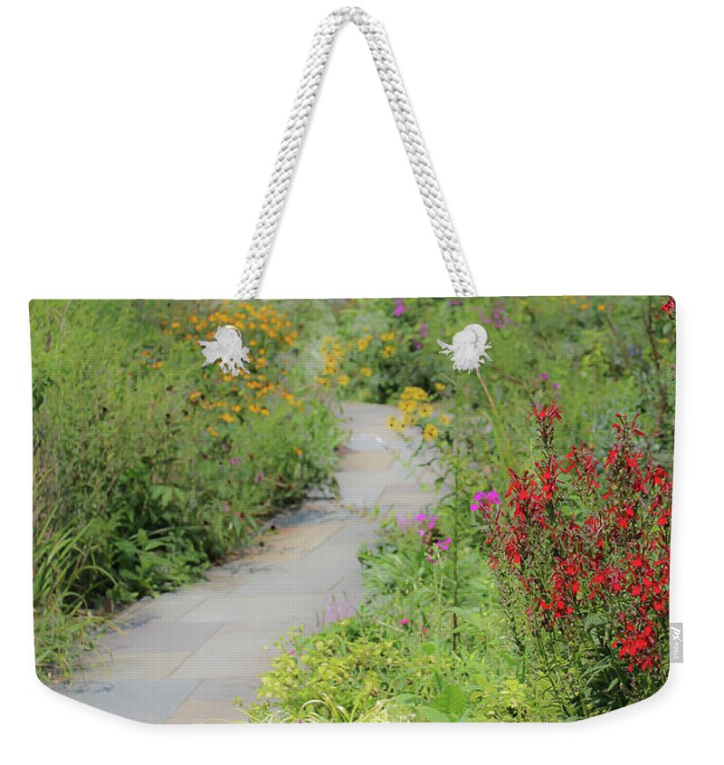 Weekender Tote Bag featuring the photograph Colorful Pathway by Deborah Crew-Johnson