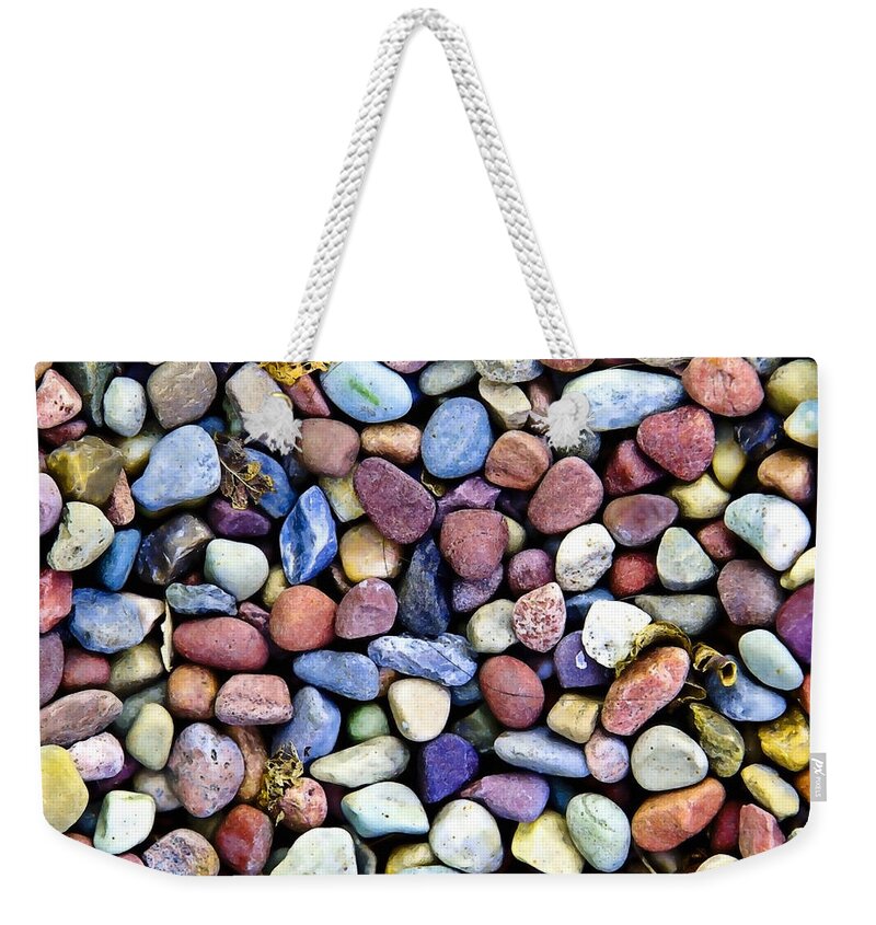 Rock Weekender Tote Bag featuring the photograph Colorful Rock Watercolor by Art Block Collections