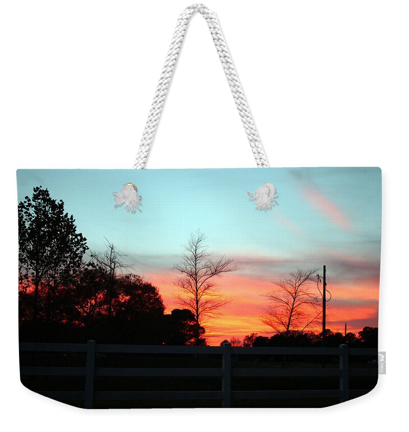 Sun Weekender Tote Bag featuring the photograph Colorful Sky by Cynthia Guinn