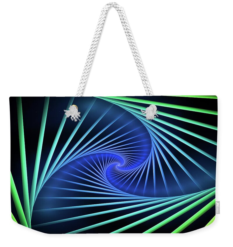 Black Weekender Tote Bag featuring the digital art Colorful spiral by Tim Abeln