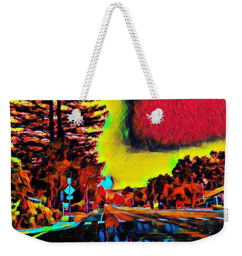 Sunrise Weekender Tote Bag featuring the digital art Colorful sunrise by Steven Wills