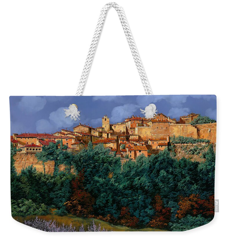 Provence Weekender Tote Bag featuring the painting colori di Provenza by Guido Borelli