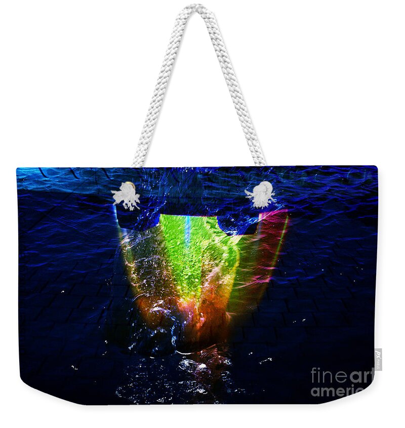 Clay Weekender Tote Bag featuring the digital art Colorscope Collage In Water by Clayton Bruster
