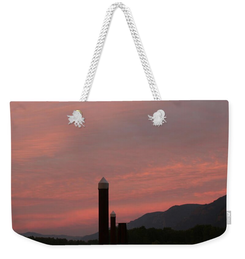 Columbia Weekender Tote Bag featuring the photograph Columbia Dusk by Dylan Punke