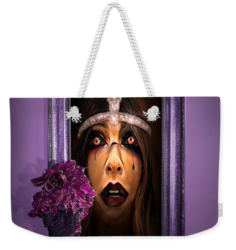 Digital Art Weekender Tote Bag featuring the digital art Come with Me, If you Dare by Artful Oasis