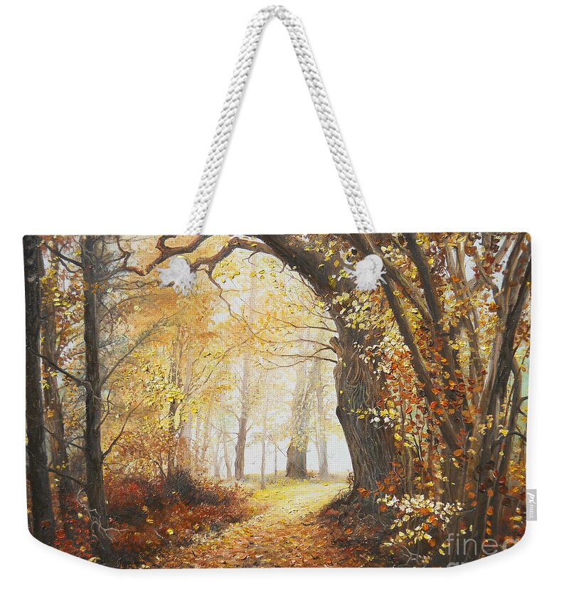 Autumn Weekender Tote Bag featuring the painting Come with me by Sorin Apostolescu