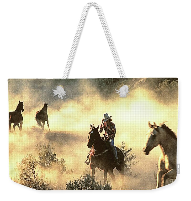 Coming Weekender Tote Bag featuring the photograph Comin And Goin by Don Schimmel