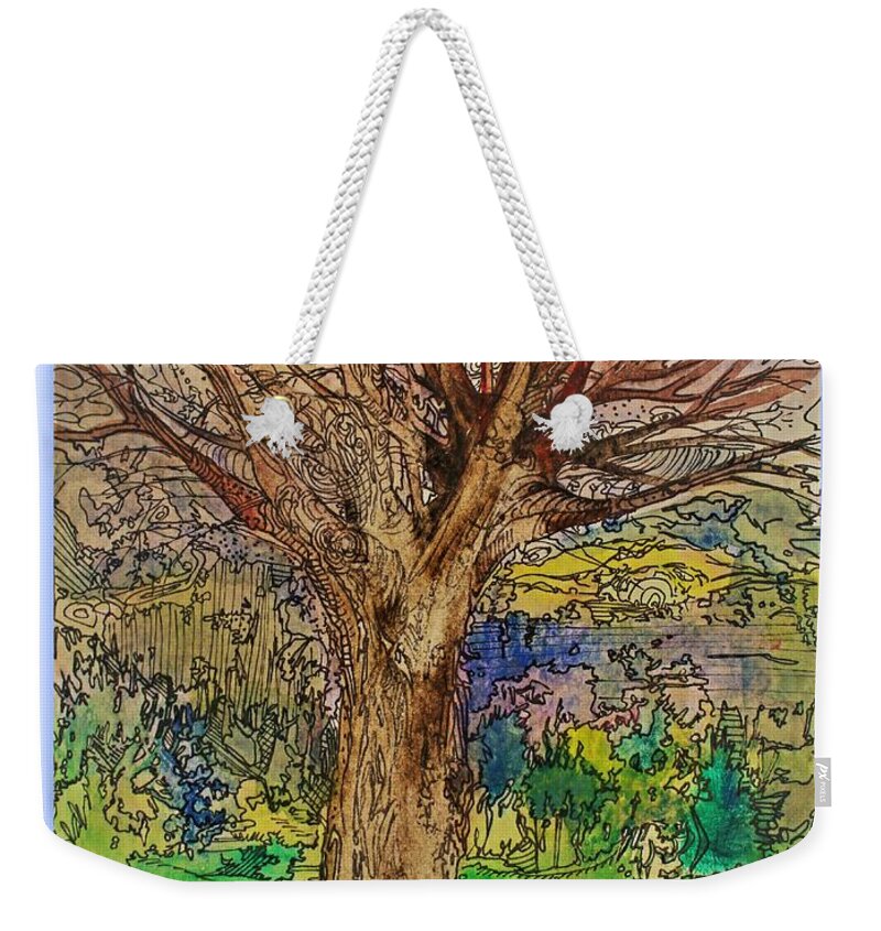 Tree Weekender Tote Bag featuring the painting Coming Spring by Mindy Newman