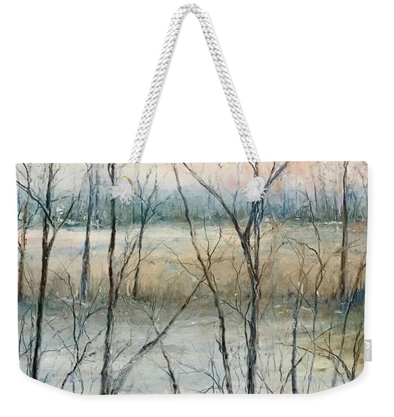 Common Weekender Tote Bag featuring the painting Common Ground by Robin Miller-Bookhout