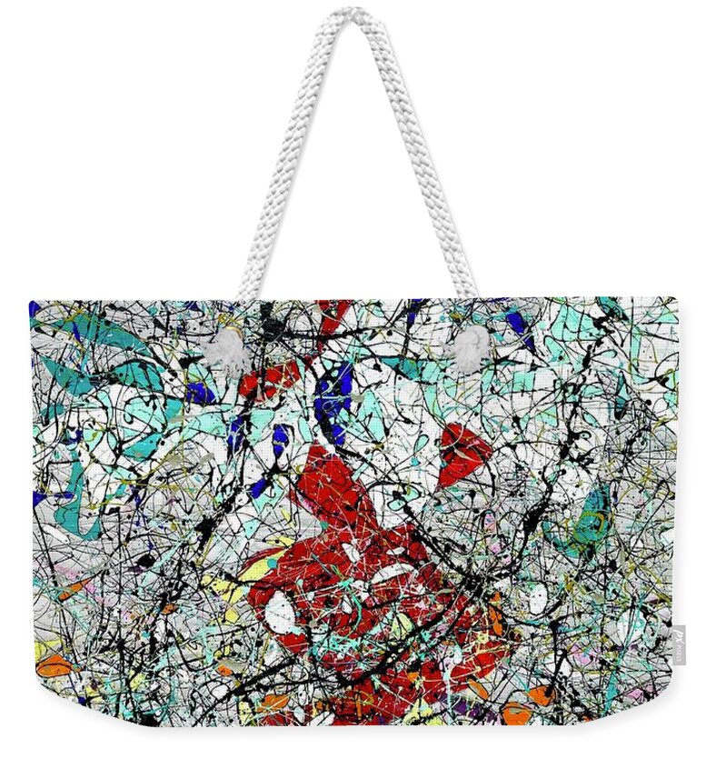 Abstract Weekender Tote Bag featuring the painting Composition #23 by Natalia Astankina