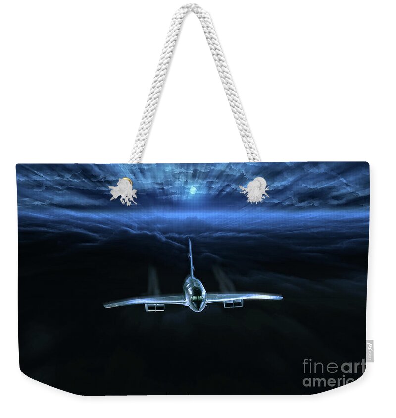 Concorde Weekender Tote Bag featuring the digital art Concorde Glow by Airpower Art