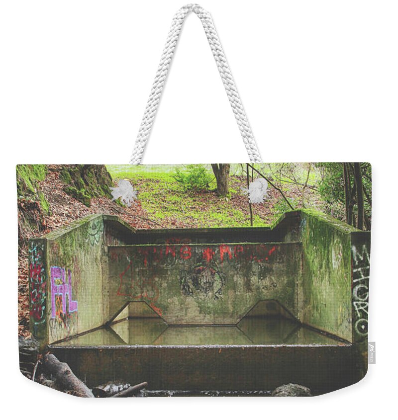 Concrete Weekender Tote Bag featuring the photograph Concrete Woods by Laurie Search