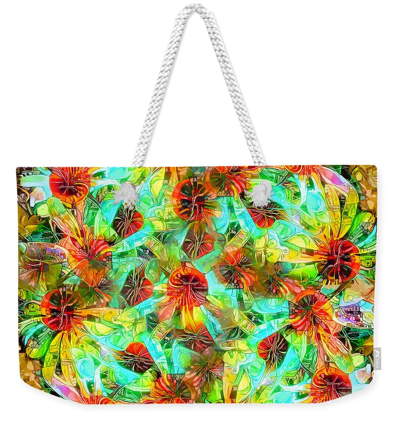 Floral Weekender Tote Bag featuring the photograph Cone Flower Fantasia by Jack Torcello
