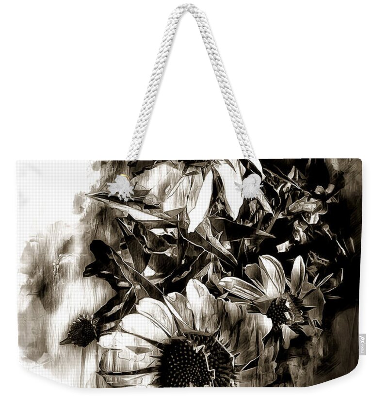 Cone Flower Weekender Tote Bag featuring the photograph Coneflower Group BW I by Jack Torcello