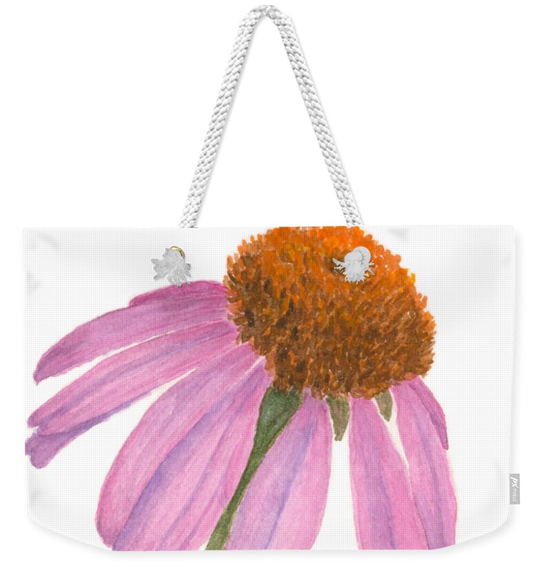 Flower Weekender Tote Bag featuring the painting Coneflower by Monica Burnette