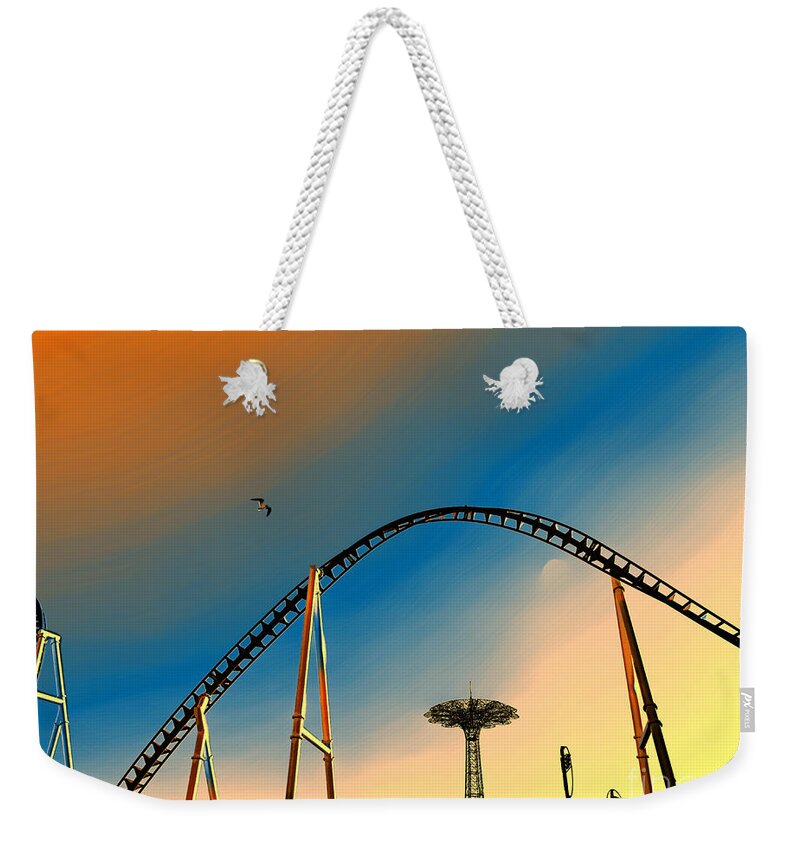 Coney Weekender Tote Bag featuring the photograph Coney Glow 1 by Onedayoneimage Photography