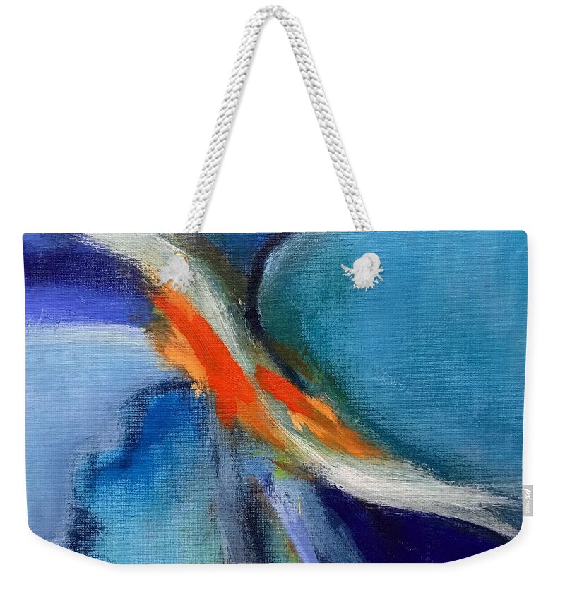 Abstract Weekender Tote Bag featuring the painting Confluence by Susan Kayler