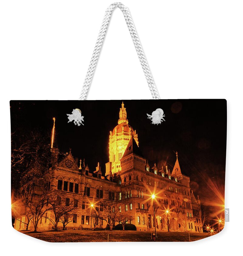 America Weekender Tote Bag featuring the photograph Connecticut State Capitol by Kyle Lee