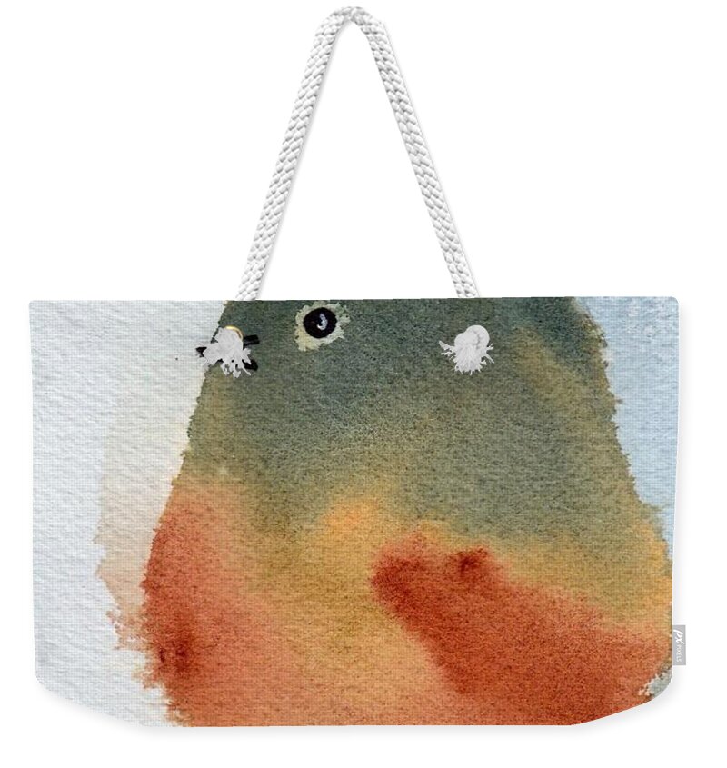 Birds Weekender Tote Bag featuring the painting Considering by Anne Duke