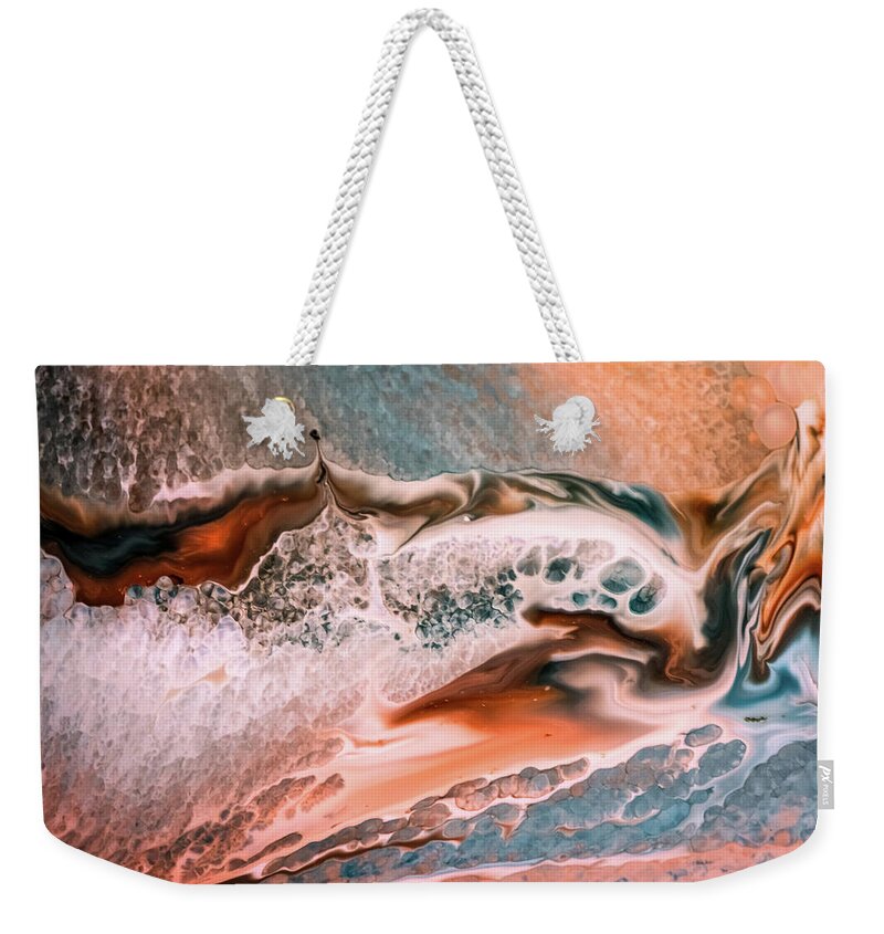Abstract Art Weekender Tote Bag featuring the mixed media Contemporary abstract 2 by Lilia S
