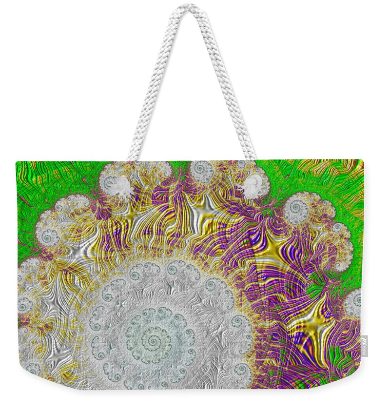 Fractal Weekender Tote Bag featuring the digital art Conundrum by Steve Purnell