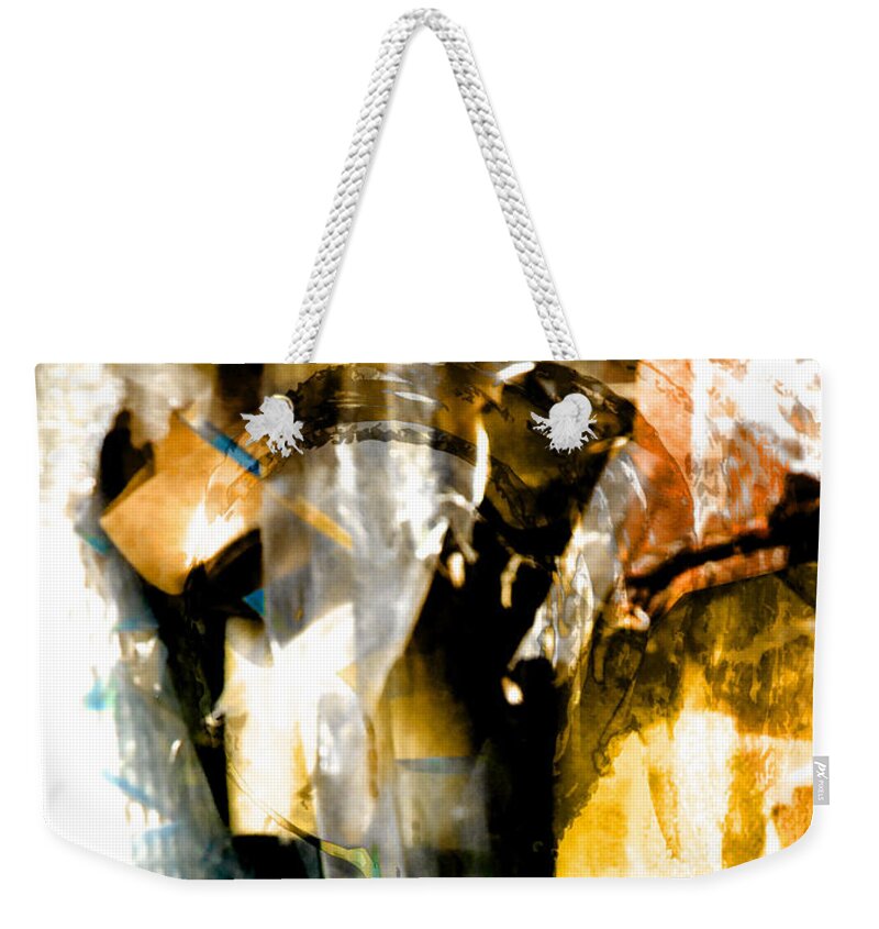 Abstract Art Weekender Tote Bag featuring the mixed media Convergence by Bellanda
