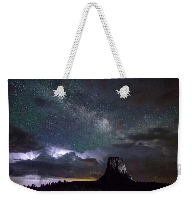 Devils Tower Weekender Tote Bag featuring the photograph Convergence I by Greni Graph