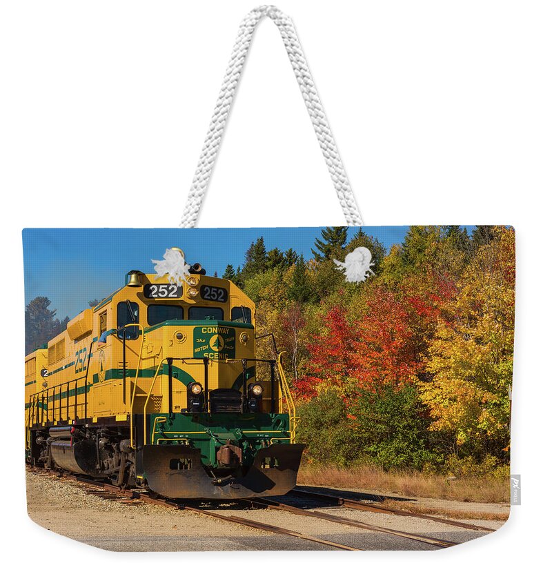 Bretton Woods Weekender Tote Bag featuring the photograph Conway New Hampshire Scenic Railway by Brenda Jacobs