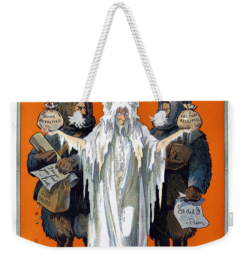 1909 Weekender Tote Bag featuring the photograph Cook And Peary, 1909 by Granger
