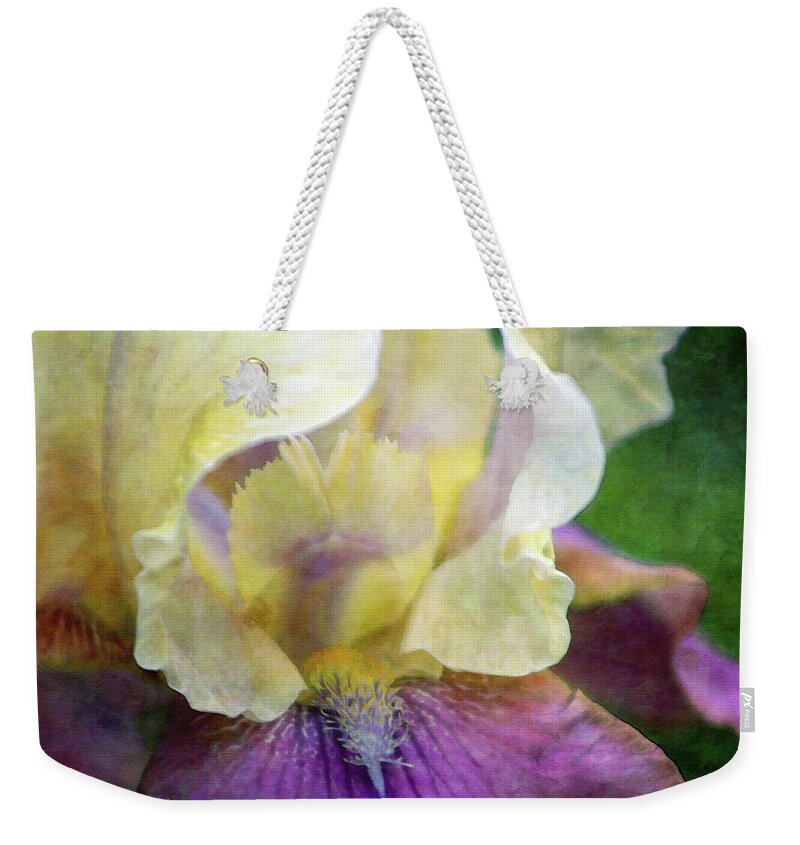 Impressionist Weekender Tote Bag featuring the photograph Cool Toned Purple Iris 0319 IDP_3 by Steven Ward