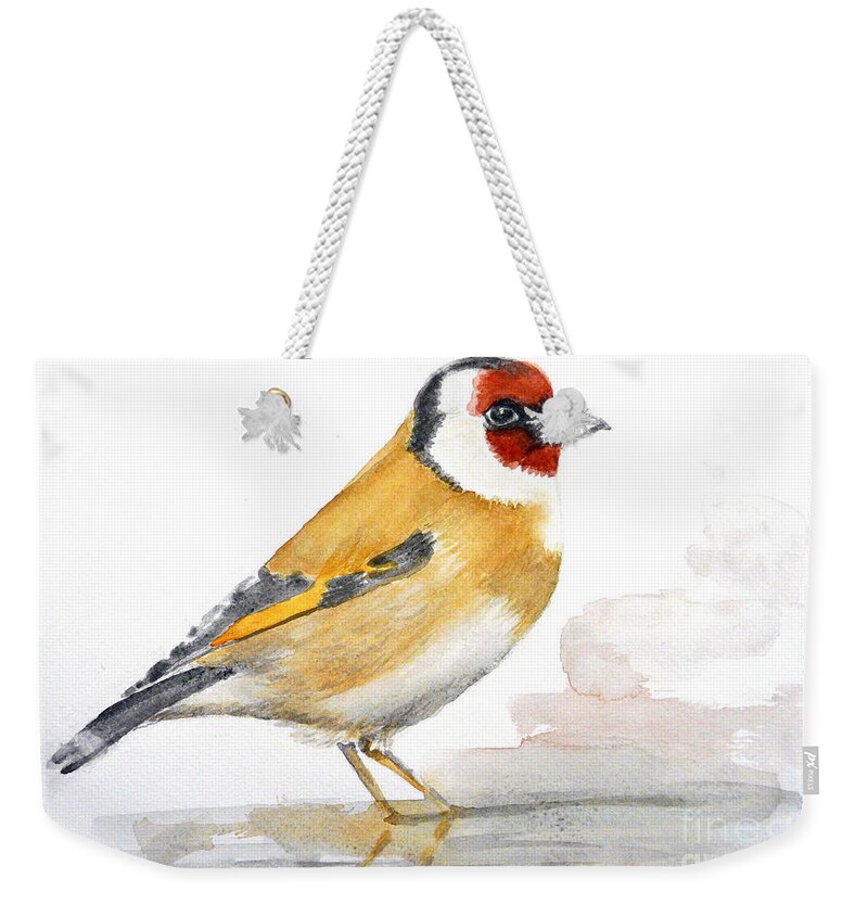 Bird Weekender Tote Bag featuring the painting Cooling by Jasna Dragun