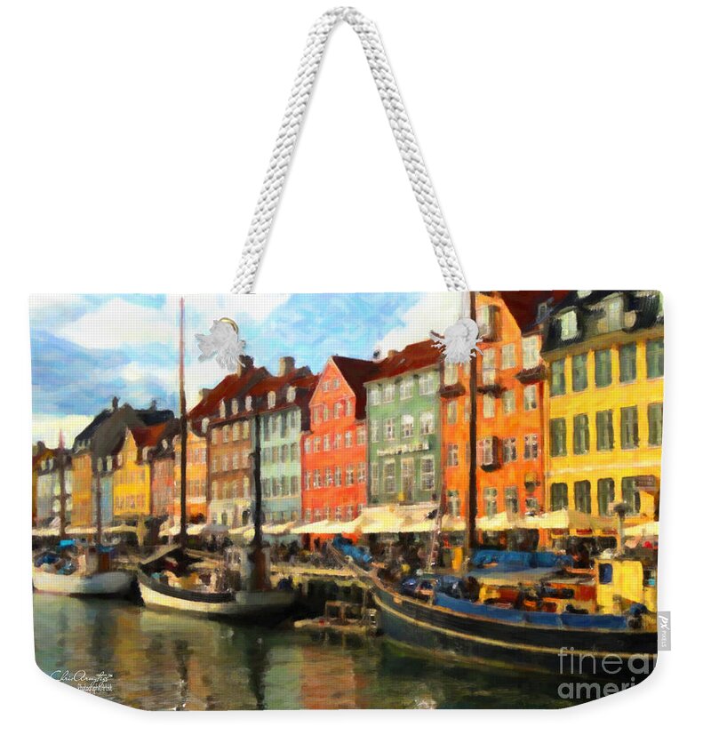 Urban Weekender Tote Bag featuring the painting Copenhagen by Chris Armytage