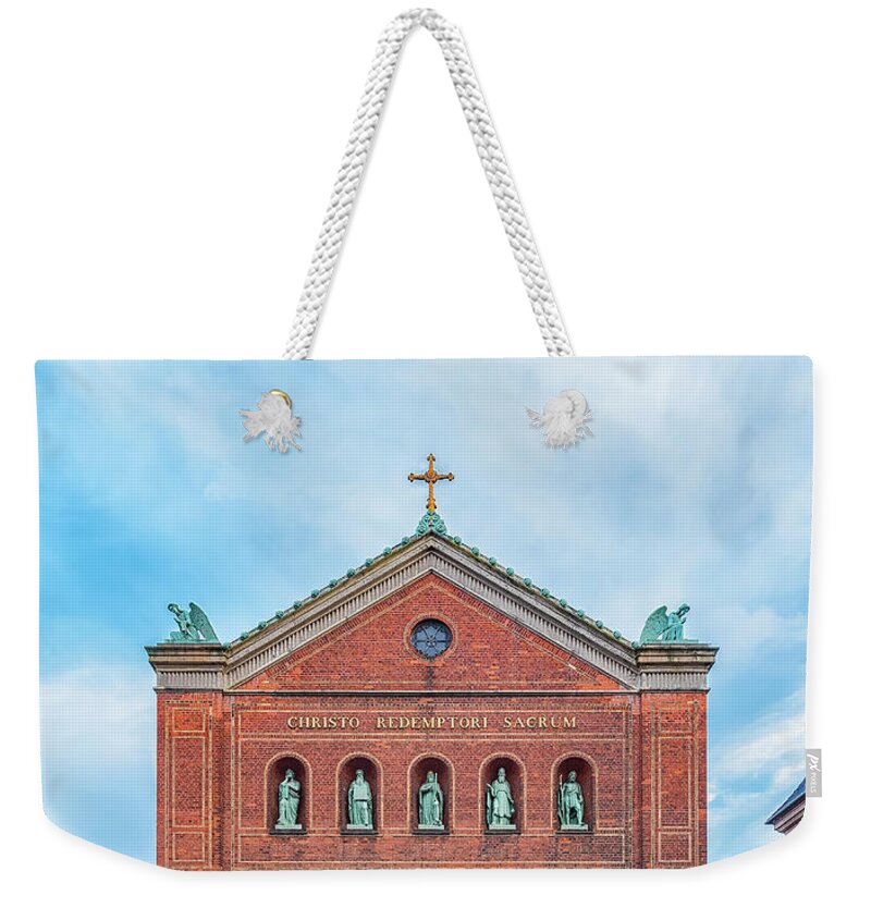 Fence Weekender Tote Bag featuring the photograph Copenhagen Saint Ansgars Cathedral by Antony McAulay
