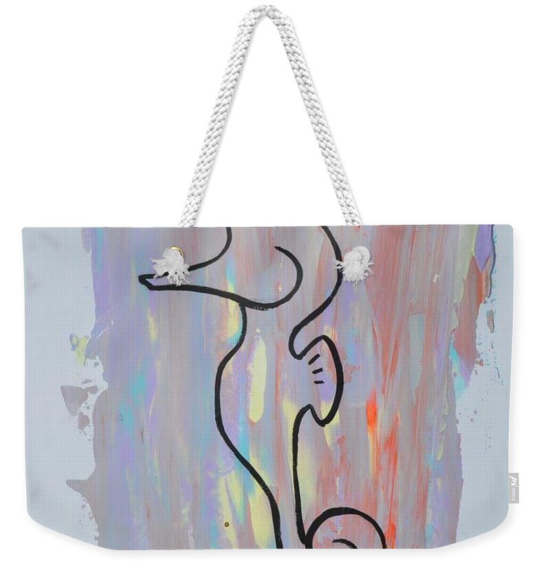 Seahorse Weekender Tote Bag featuring the painting Copycat seahorse 02/30 by Eduard Meinema