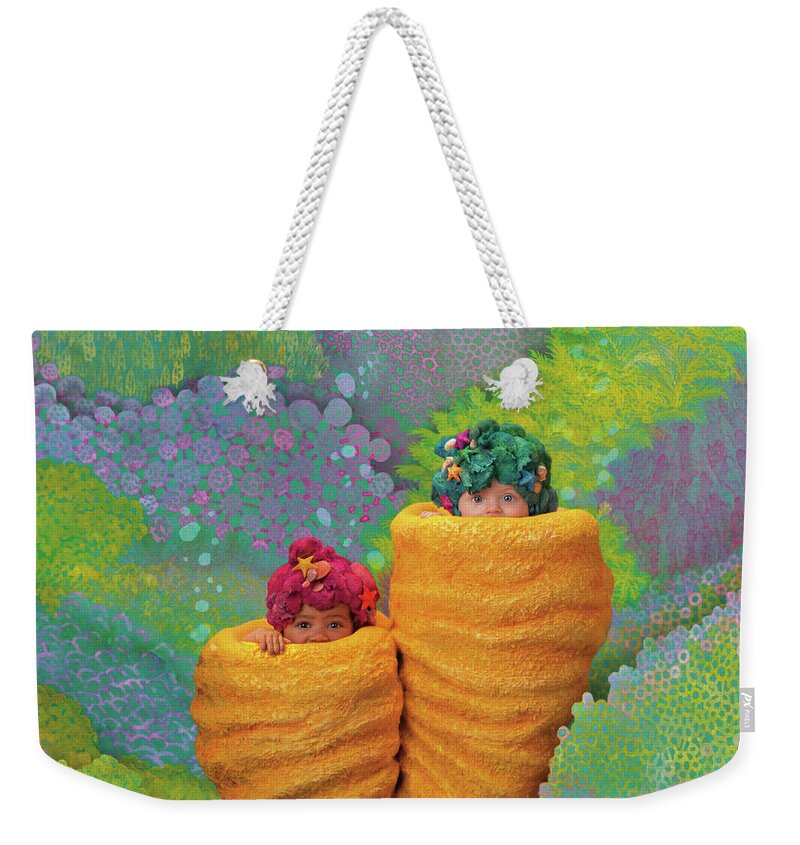 Under The Sea Weekender Tote Bag featuring the photograph Coral Babies by Anne Geddes