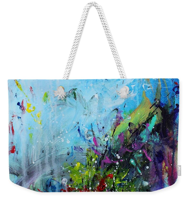 Coral Reef Weekender Tote Bag featuring the painting Coral Reef by Kume Bryant