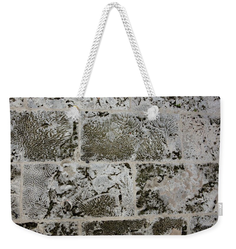 Texture Weekender Tote Bag featuring the photograph Coral Wall 205 by Michael Fryd