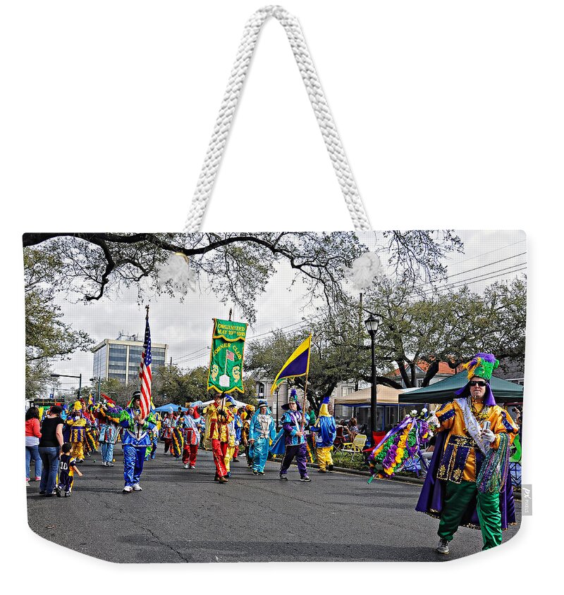 Mardi Gras Weekender Tote Bag featuring the photograph Corner Club 4 - Mardi Gras New Orleans by Kathleen K Parker