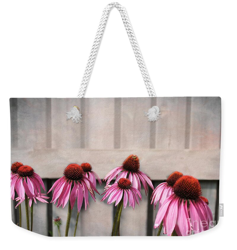 Flowers Weekender Tote Bag featuring the photograph Coneflower Couples by Nina Silver