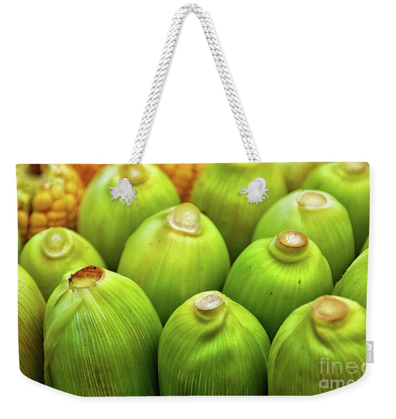 Corn Weekender Tote Bag featuring the photograph Corns by Charuhas Images