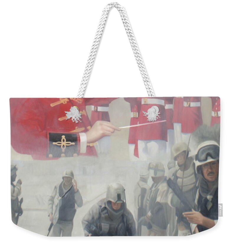 Military Art Weekender Tote Bag featuring the painting Corpsman Up by Todd Krasovetz