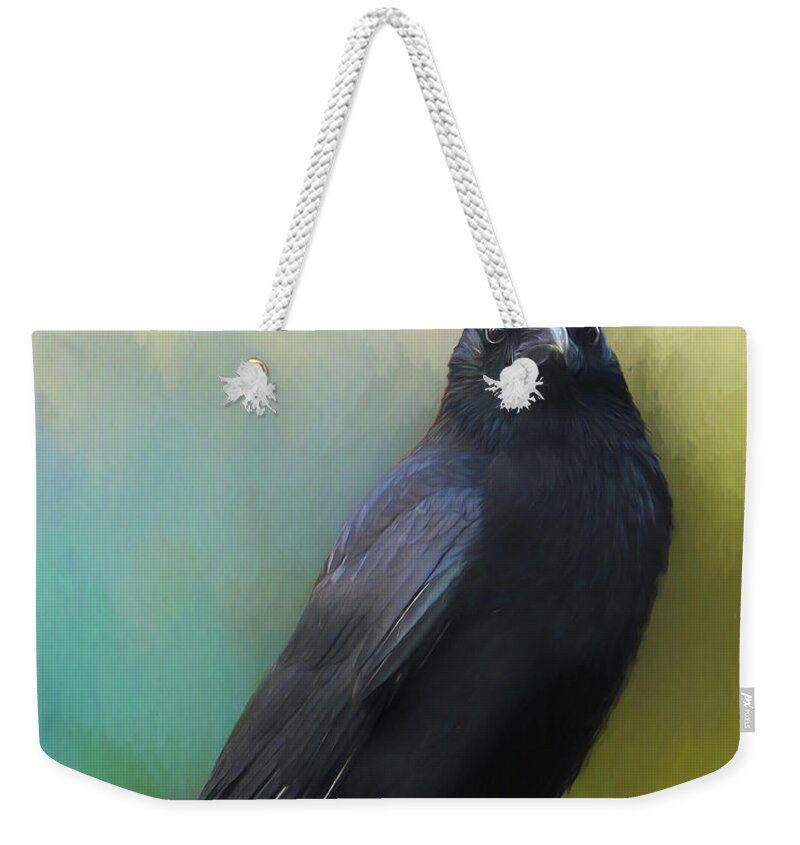 Everlasting Weekender Tote Bag featuring the painting Corvid by Jim Hatch