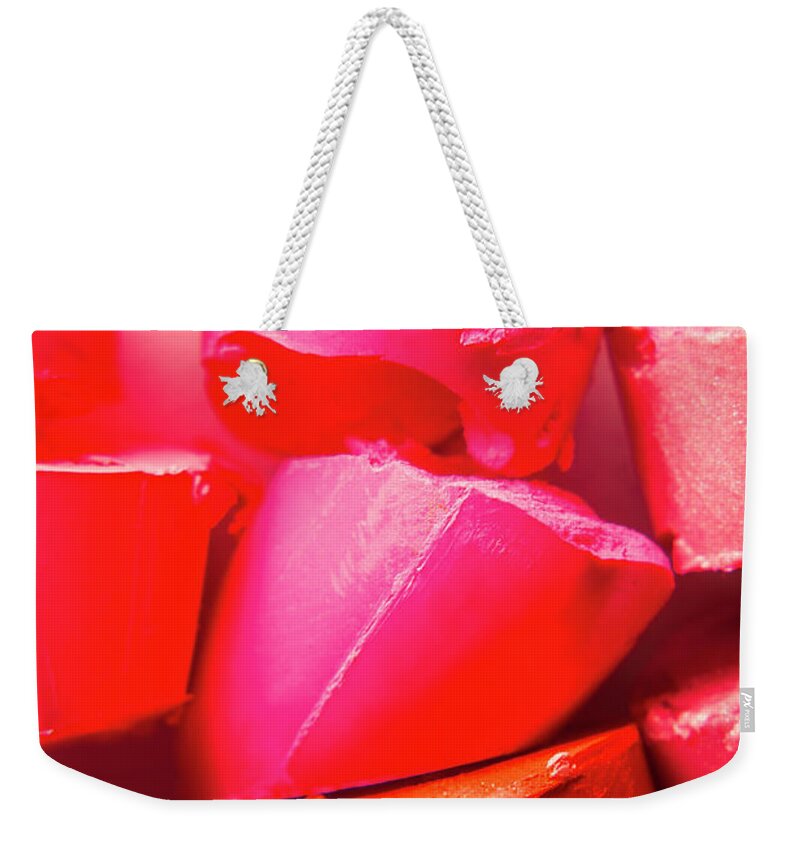 Colorful Weekender Tote Bag featuring the photograph Cosmetic abstract by Jorgo Photography