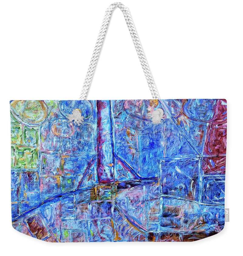 Abstract Weekender Tote Bag featuring the painting Cosmodrome by Dominic Piperata
