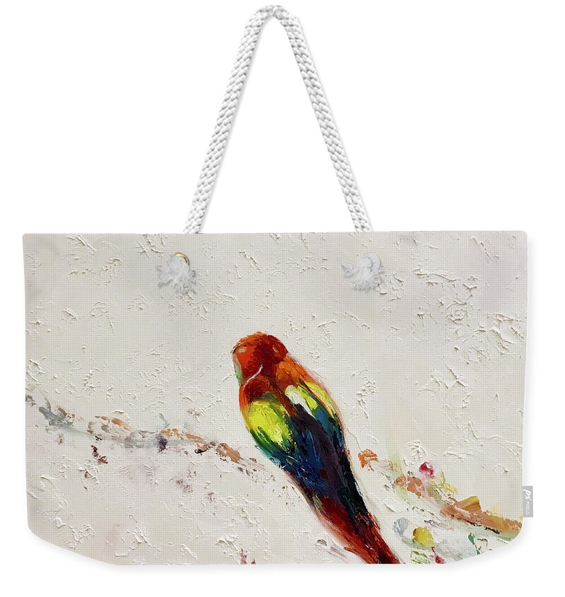  Weekender Tote Bag featuring the painting Costa Rica McCaw by Josef Kelly